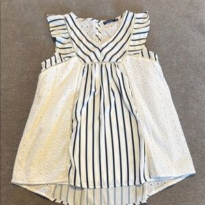 Striped Sleeveless Top by Doe & Rae size L. Eyelet